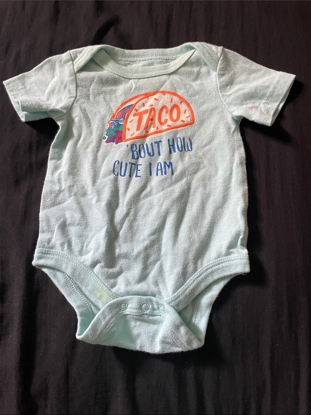 Circo Mint One-Piece Bodysuit with Orange Taco Graphic
